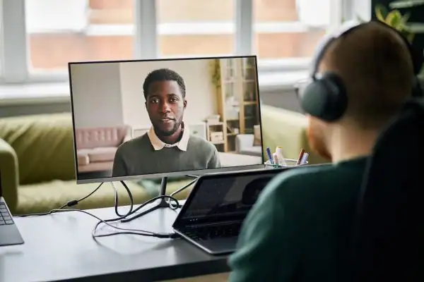Man attending online mediation Maidstone MIAMS session
